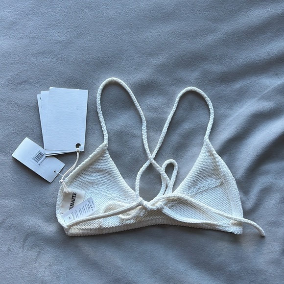 New Khaite Carla Cotton Blend Bralette in Ivory Size Medium - Picture 4 of 7